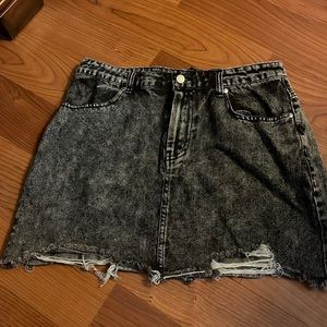 Black Denim Skirt